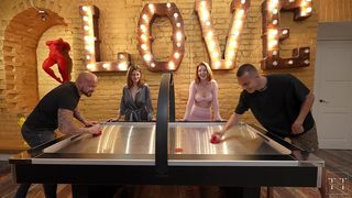 HER PUSSY IS THE PRIZE FOR THE WINNER OF AIR HOCKEY GAME