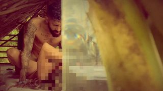 WILD TANTRIC SEX IN THE MASSAGE AREA OF ​​MY HOTEL ON THE BEACH