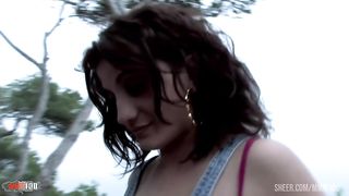 Latina nasty babe is fucking a guy on the side of a lane