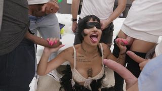 Birthday Party, 7on1, Candy Scott 23yo, ATM, DAP, No Pussy, Rough Sex, Big Gapes, Cum in Mouth, Swallow GIO2302