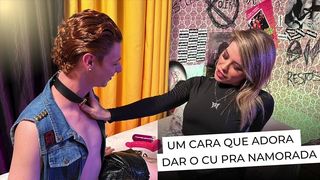 GAROTA E SEU NAMORADO BATEM UM PAPO SOBRE HOMENS QUE GOSTAM DE DAR O CU