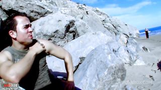 Fat french milf ass fucked on a public beach