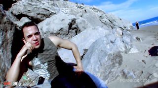 Fat french milf ass fucked on a public beach