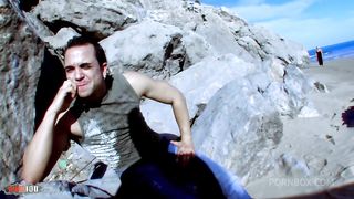 Fat french milf ass fucked on a public beach