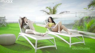 Only3X Lost - Mia Evans and Nilla Black feasting on Chads huge cock (1080)