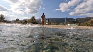 TWO EGS INSIDE MY PUSSY ON NUDIST BEACH # 4K UNDERWATER VIDEO