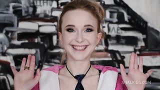 Funny babe Sweetie Plum and her first Triple Anal (4on1)! Hard penetration: TAP, TP, DAP, DVP, DPP, DP, Rimming NRX089