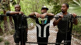 Rebel Ryder caught by 3 huge black dick guys during dildo masturbation then DP 4some BIW003