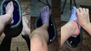 POV DIPPING FOOT IN PARAFFIN VIEW