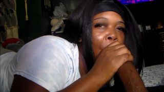 CHICK SUCKS BIG DICK AND SHOWS THE CUM ON HER TONGUE