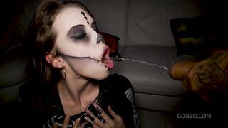 Happy Halloween from Eden Ivy with balls deep 5on1 DP and Piss Drinking SZ2768
