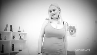 Sandra Sweet blonde babe with huge natural tits gets first anal and DP SZ2857