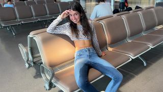 RISKY WETTING JEANS IN AIRPORT PUBLIC PEE DESPERATION