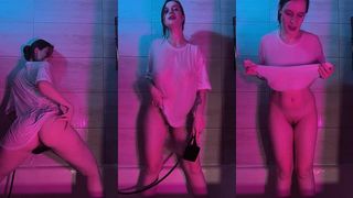 MORNING TEASE WITH WATER JETS, SOAKING WET AND TREMBLING