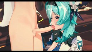 GENSHIN IMPACT EULA HENTAI BLOW JOB AND DOGGY STYLE SEX BIG BOOBS MMD 3D BLUE HAIR