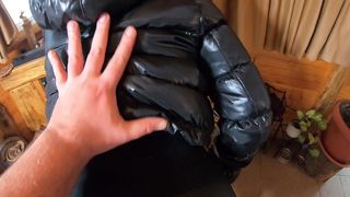 MILFYCALLA- A LOT OF CUM ON MY BLACK DOWN JACKET AND BLACK LEATHER LEGGINGS 216