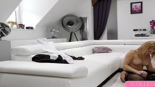 BLONDE SCHOOL GIRL ALEXIA STRIPS DOWN TO LINGERIE FOR SEXY PHOTOSHOOT!