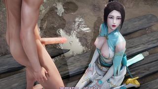 3D HORNY SLUT ASAIN WHORE CHEATING WITH BIG COCK IN WILD