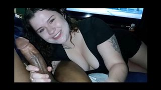 BEAUTIFUL YOUNG LADY SUCKS A BIG DICK AND SWALLOWS THE CUM