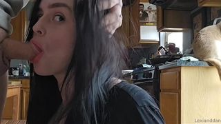 DROOLING MY BOYFRIENDS CUM ALL OVER MY MASSIVE TITS