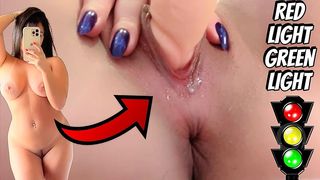 SEXY BATGIRL COSPLAY RED LIGHT GREEN LIGHT JERK OFF GAME OIL ON BOOBS AND FEMALE ORGASM