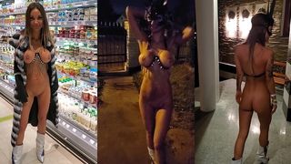 RUSSIAN SLUT MONIKA FOX WALKING NAKED IN THE NIGHT CITY
