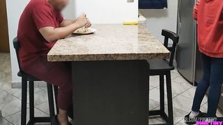 I like to eat sitting on my Step uncle's legs because it turns me on when he touches my pussy