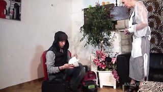 A mature cougar gets her ass hammered by a young technician