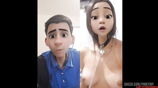 Wife broke up with her husband because of her father-in-law who has the biggest dick and she confessed it to him by video call NTR
