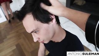 Antonio shaved the head of the cuckold infant of his step sister