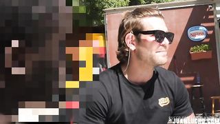 Public Jerking Off with a Fan