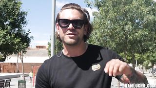 Public Jerking Off with a Fan