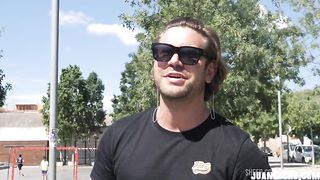 Public Jerking Off with a Fan