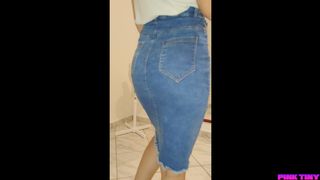 Religious Believer in Tight Jeans Skirt is Tricked and Fucked Rich