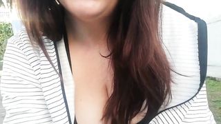 Completely dirty black yoga pants full of pee in public place