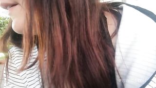 Completely dirty black yoga pants full of pee in public place