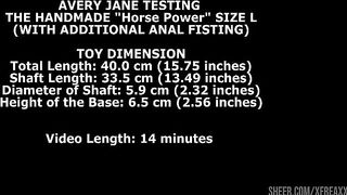 Avery Jane Testing The Handmade Horse Power Size L (With Additional Anal Fisting) TWT238