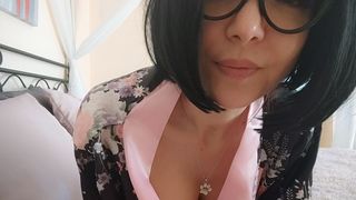 Chantal and her perfect ass as your stepmom with silk kimono