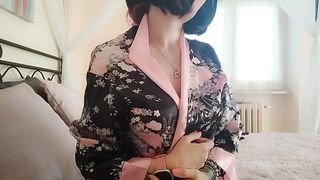 Chantal and her perfect ass as your stepmom with silk kimono