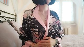 Chantal and her perfect ass as your stepmom with silk kimono