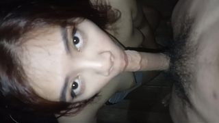 HE CUMS TWICE DEEP IN MY THROAT