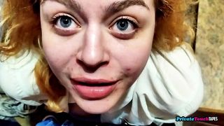 MY CHUBBY NEIGHBOR SUCKS MY COCK IN THE CLOSET OF HER HOUSE