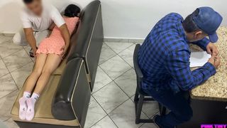 My Boyfriend's Friend gave me massages and I like to be Touched and Fucked Next to my Boyfriend distracted
