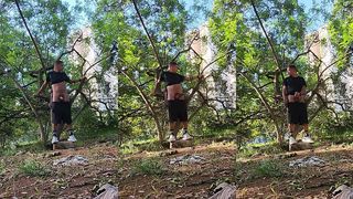 BAREBACK LATIN GAY SEX THICKET NEAR THE SQUARE - IN PUBLIC 05 44