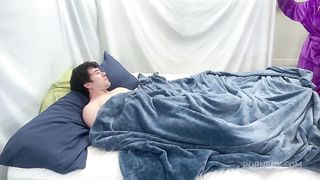 Stepmom helps stepson cum in the morning
