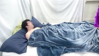 Stepmom helps stepson cum in the morning