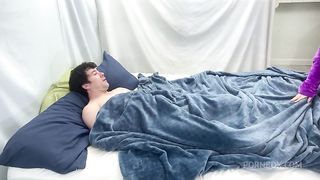 Stepmom helps stepson cum in the morning
