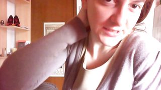 Italian student drives and masturbates in a public parking lot