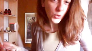 Italian student drives and masturbates in a public parking lot