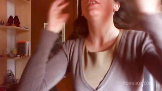 Italian student drives and masturbates in a public parking lot